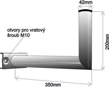 WFmetal Držák antény na stožár, galvanický zinek, délka 35cm
