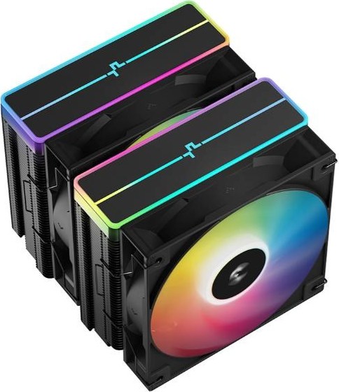 DEEPCOOL CPU Chladič AG620 BK ARGB V2, 2x120mm, LGA1851, AM5, černá