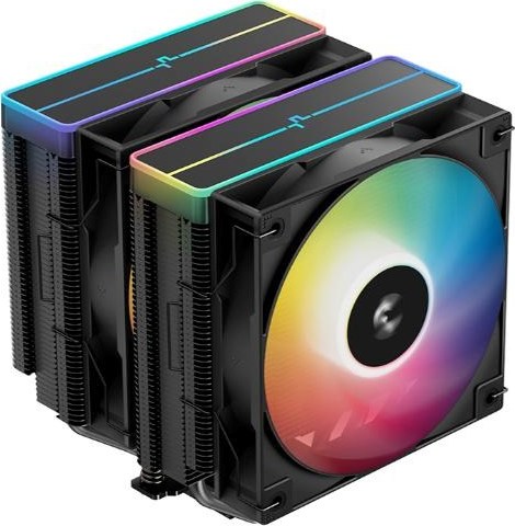 DEEPCOOL CPU Chladič AG620 BK ARGB V2, 2x120mm, LGA1851, AM5, černá