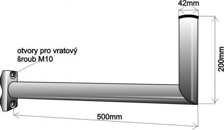 WFmetal Držák antény na balkón, galvanický zinek, délka 50cm