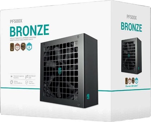 DEEPCOOL GAMERSTORM zdroj 500W PF500X, 120mm, 80+ Bronze , černá