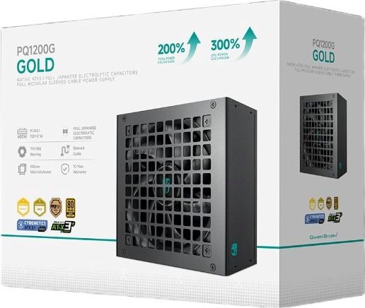 DEEPCOOL GAMERSTORM zdroj 1200W PQ1200G, 120mm, Plně modulární, 80+ Gold, ATX 3.1, černá