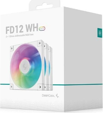 DEEPCOOL Ventilátor FD12 ARGB WH 3v1, 3x120mm, ARGB, bílá