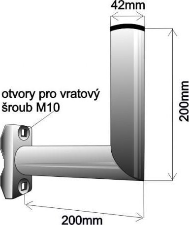 WFmetal Držák antény na balkón, žárový zinek, délka 20cm