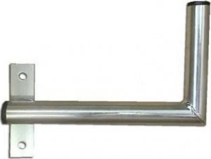 WFmetal Držák antény na zeď u okna s pásem, levé uchycení, galvanický zinek, délka 25cm, průměr 3,2cm
