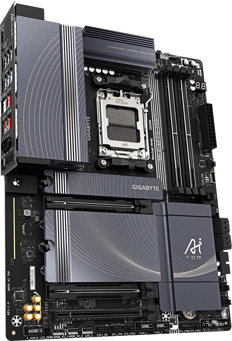 GIGABYTE MB Sc AM5 B850 AI TOP, AMD B850, 4xDDR5, 1xUSB4, 1xHDMI, WI-FI, ATX