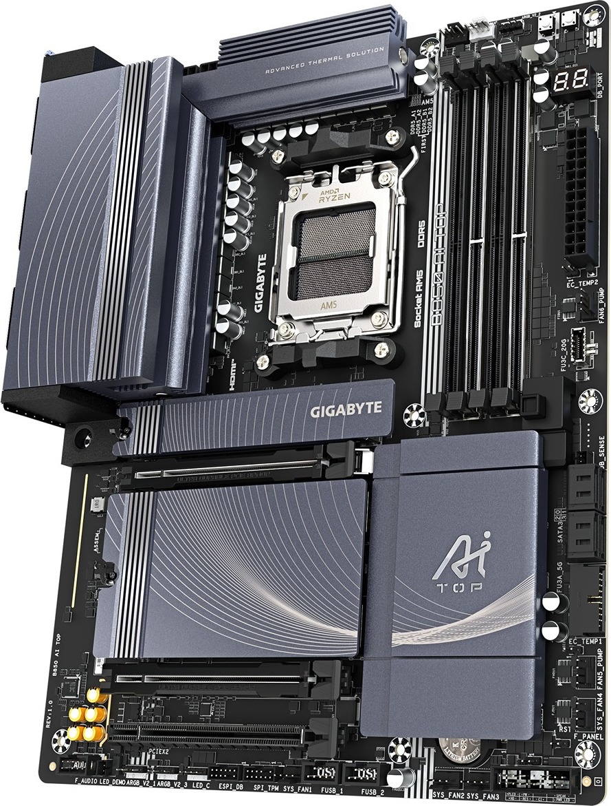 GIGABYTE MB Sc AM5 B850 AI TOP, AMD B850, 4xDDR5, 1xUSB4, 1xHDMI, WI-FI, ATX