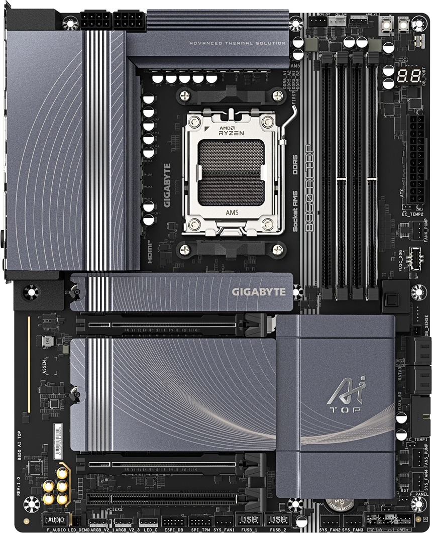 GIGABYTE MB Sc AM5 B850 AI TOP, AMD B850, 4xDDR5, 1xUSB4, 1xHDMI, WI-FI, ATX