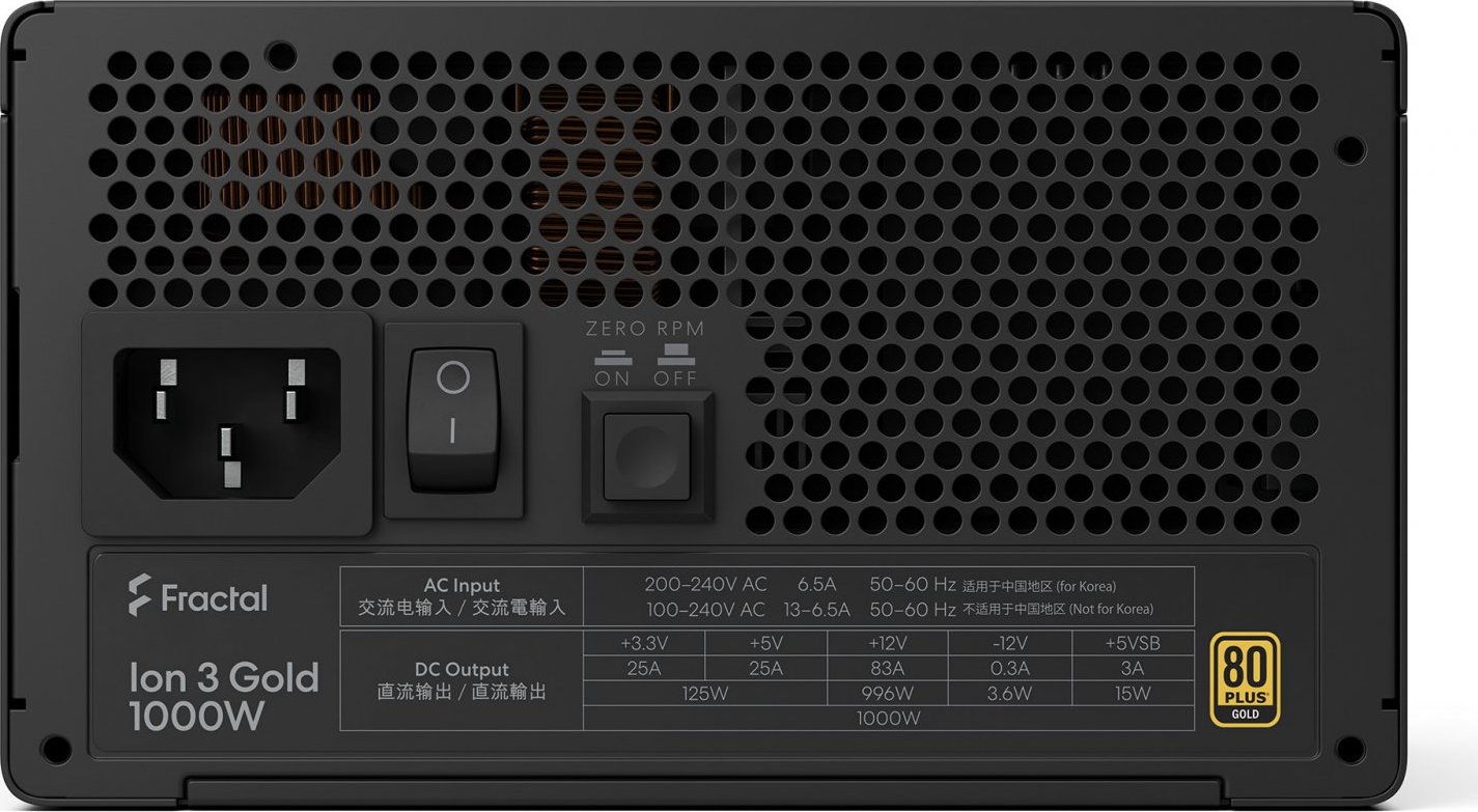 Fractal Design Fractal Ion 3/1000W/ATX 3.1/80PLUS Gold/Modular/Retail