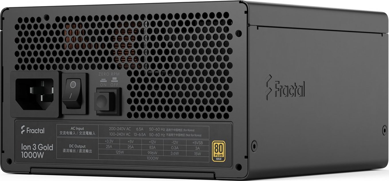 Fractal Design Fractal Ion 3/1000W/ATX 3.1/80PLUS Gold/Modular/Retail
