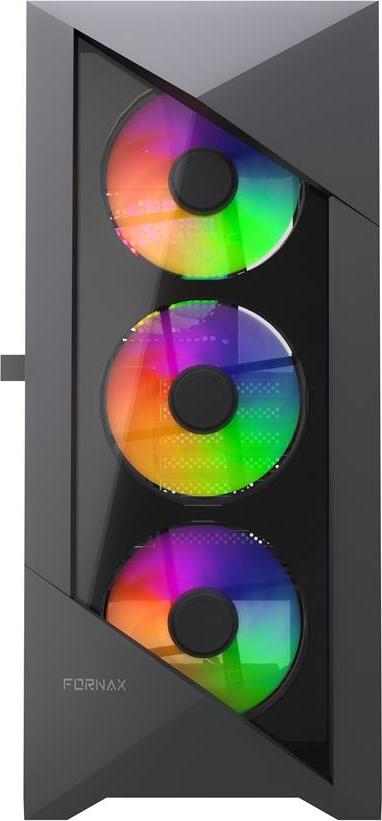 GEMBIRD Fornax 900/Midi Tower/Transpar./Černá