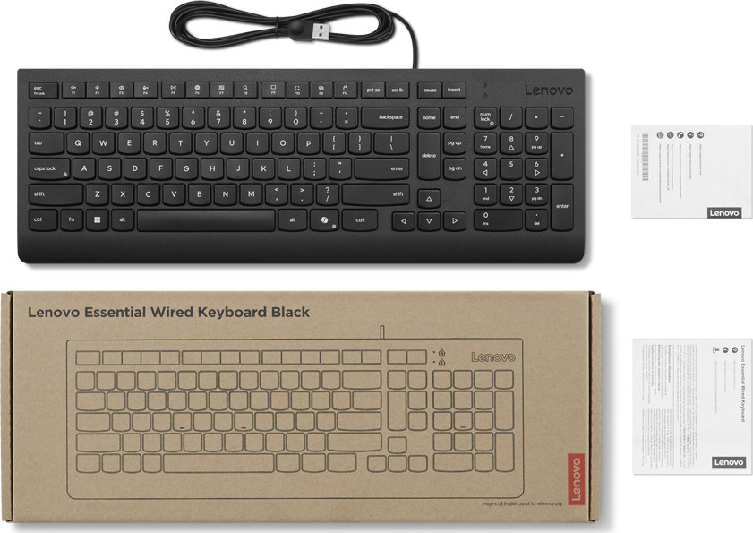 LENOVO Essential Wired Keyboard Black Czech/Slovakia