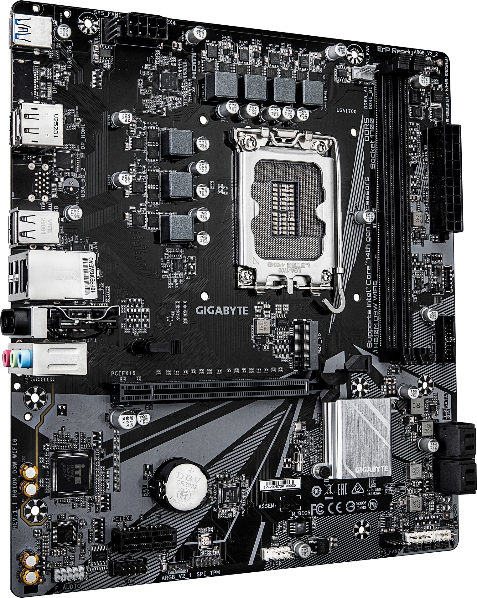 GIGABYTE MB Sc LGA1700 H610M D3W WIFI6, Intel H610, 2xDDR5, 1xHDMI, 1xDP, Wifi, mATX