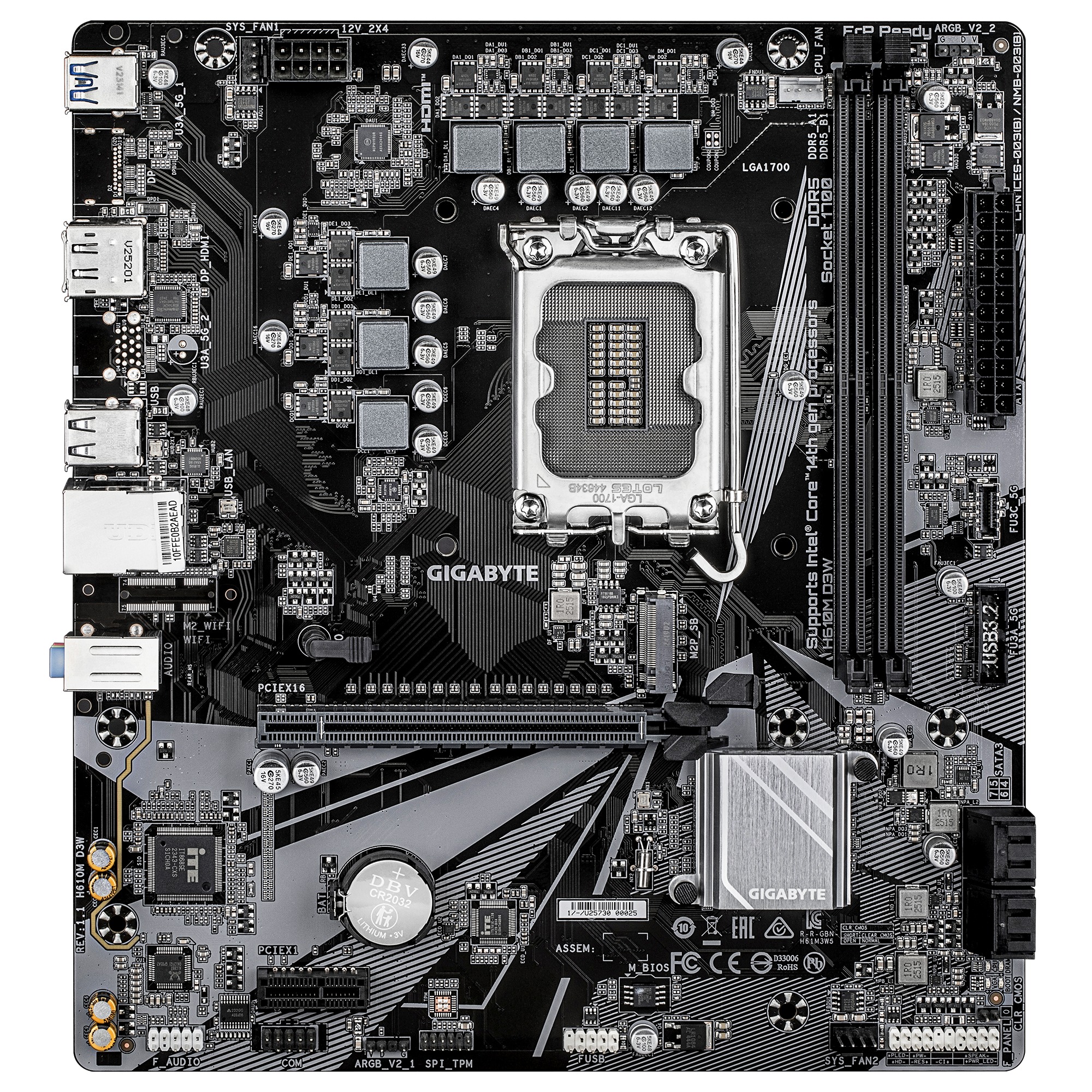 GIGABYTE MB Sc LGA1700 H610M D3W, Intel H610, 2xDDR4, 1xDP, 1xHDMI, mATX