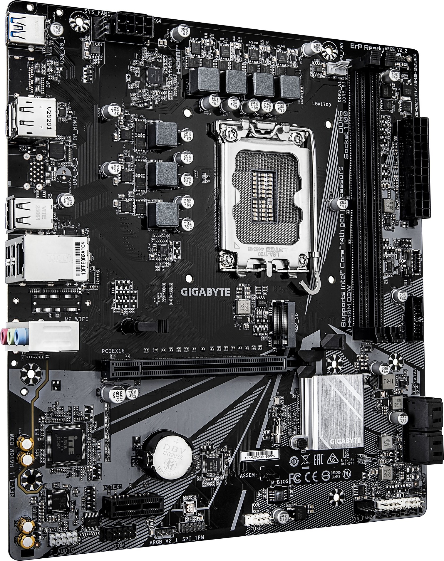 GIGABYTE MB Sc LGA1700 H610M D3W, Intel H610, 2xDDR4, 1xDP, 1xHDMI, mATX