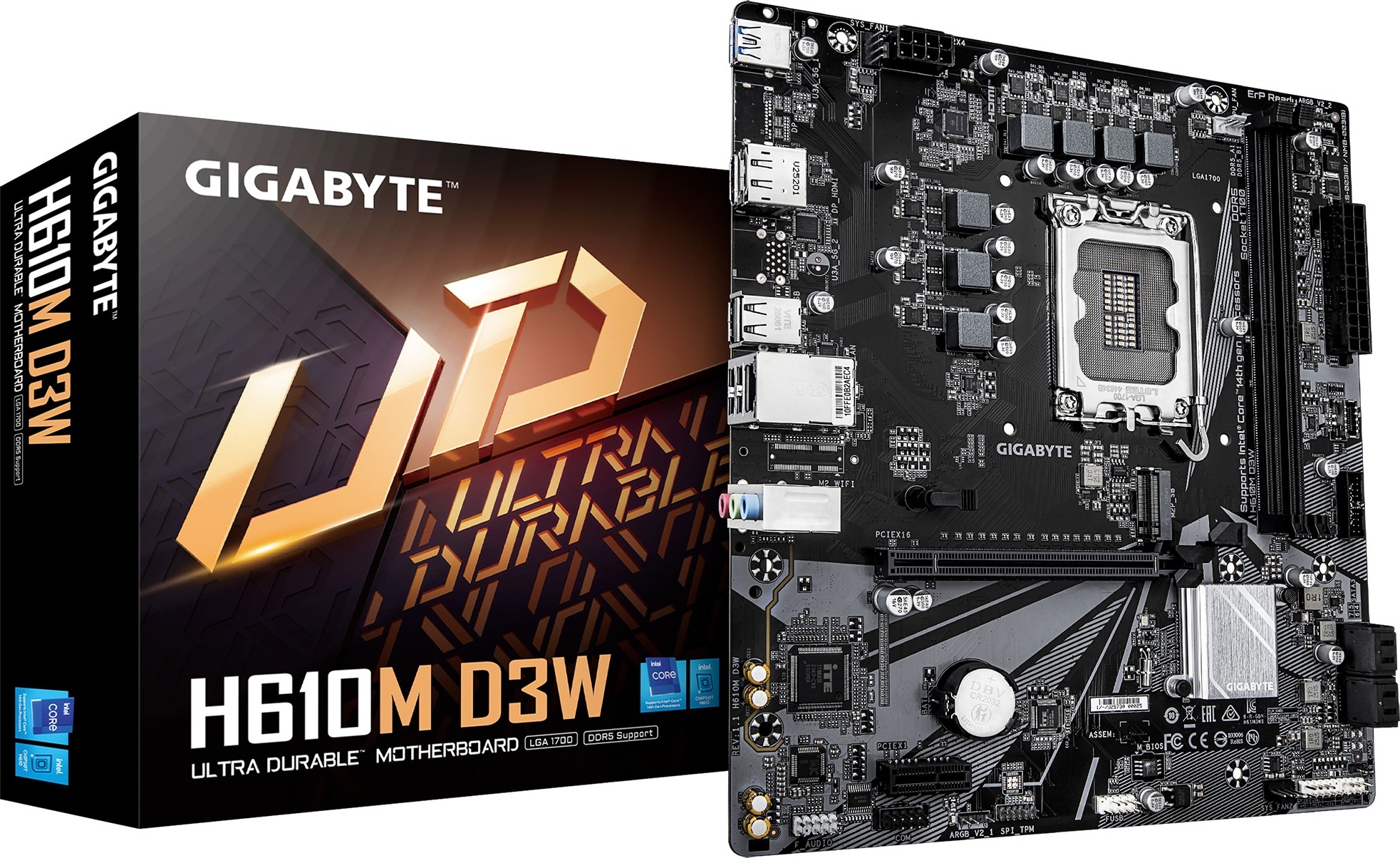 GIGABYTE MB Sc LGA1700 H610M D3W, Intel H610, 2xDDR4, 1xDP, 1xHDMI, mATX