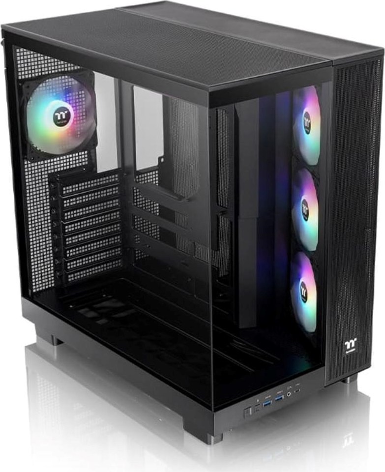 THERMALTAKE Case View 380 XL TG ARGB, ATX, Průhledná bočnice, 4x 120mm ARGB Fan, černá