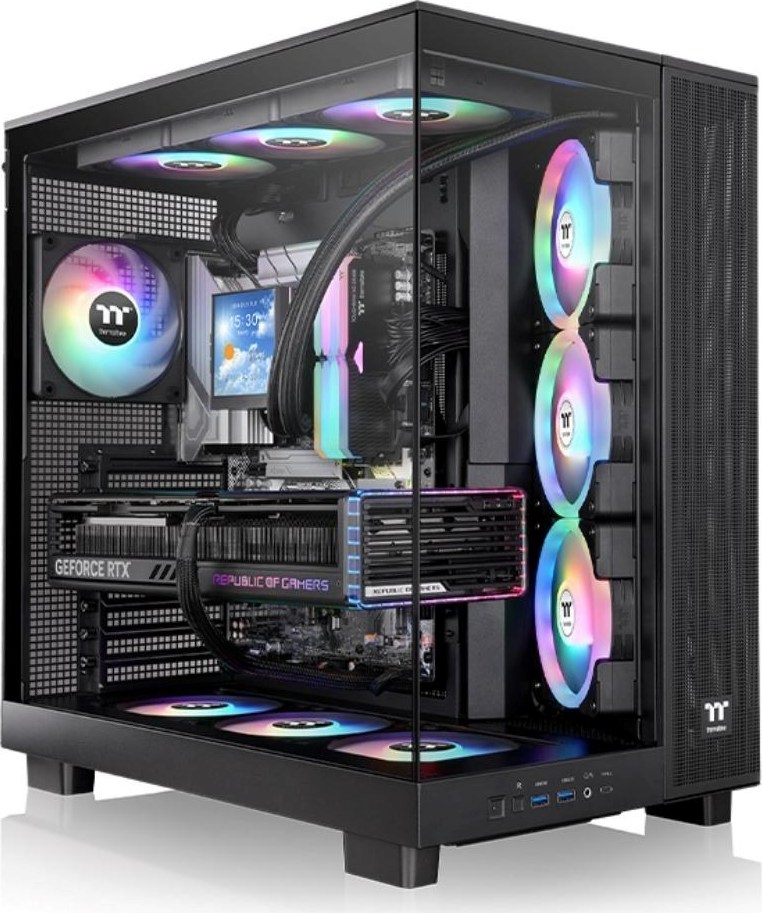 THERMALTAKE Case View 380 XL TG ARGB, ATX, Průhledná bočnice, 4x 120mm ARGB Fan, černá