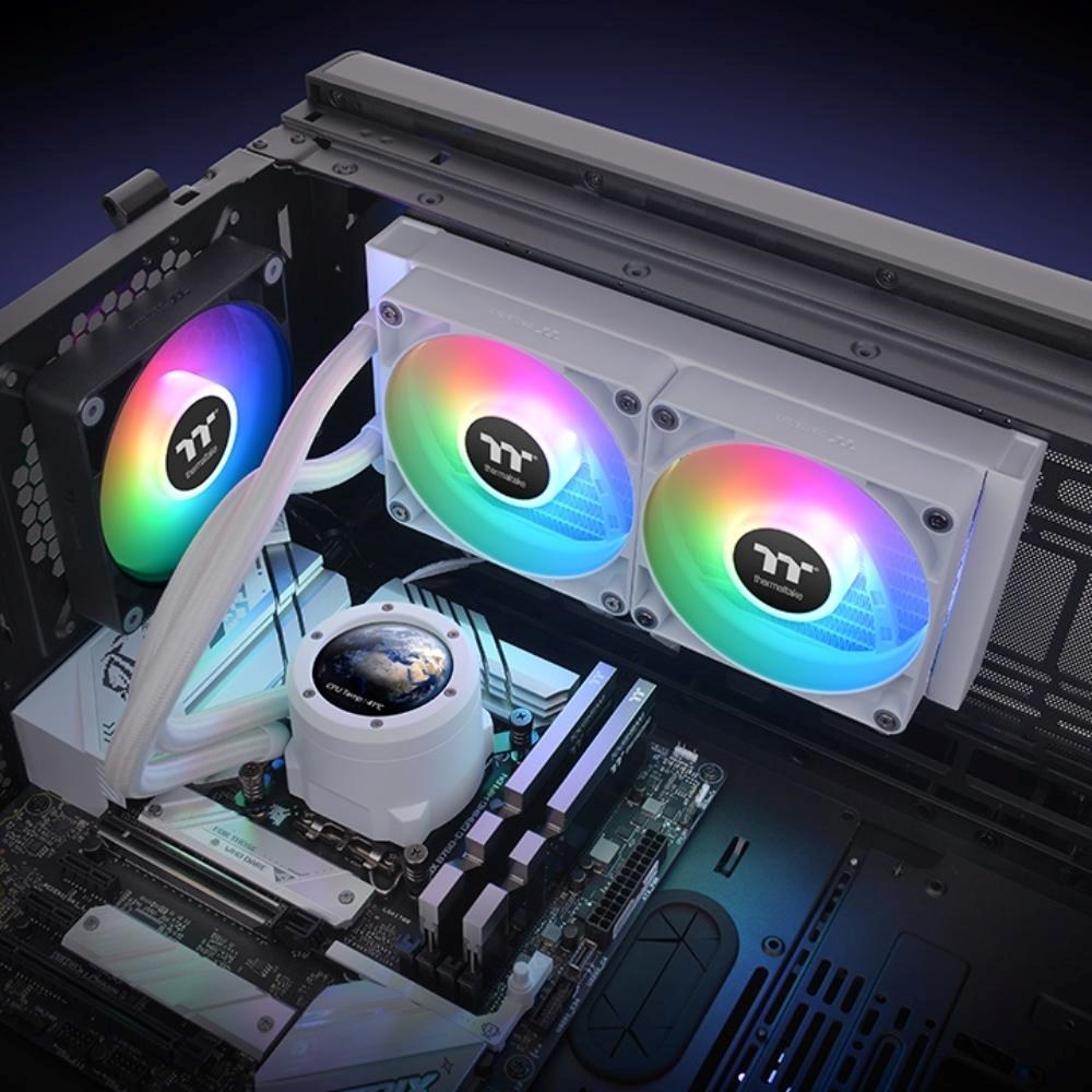 THERMALTAKE Vodní chladič TH240 V2 Ultra ARGB, 2x120mm ARGB, LGA1851, AM5, bílá