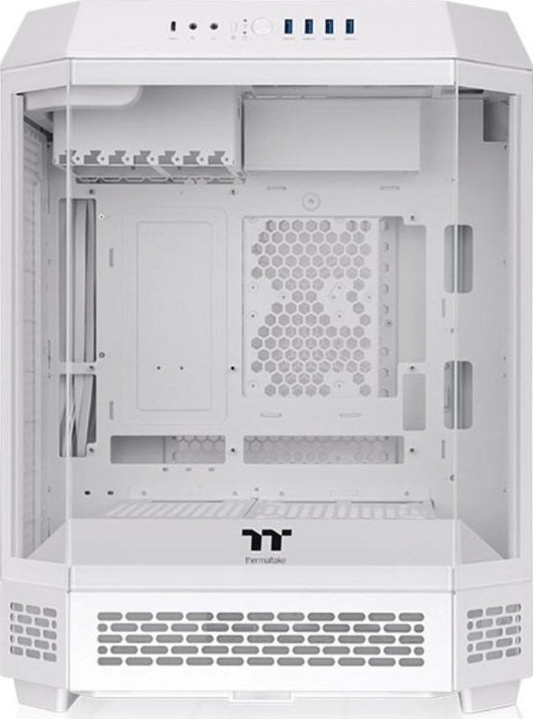 THERMALTAKE Case The Tower 600, ATX, Průhledná bočnice, 2x 140mm Fan, bílá