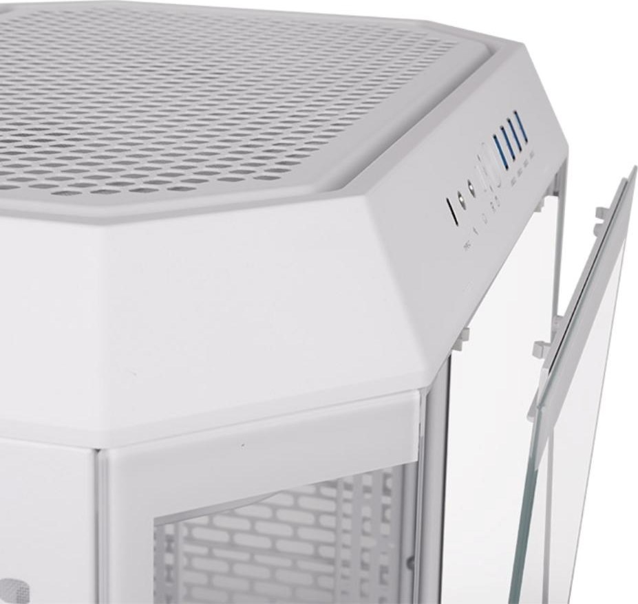 THERMALTAKE Case The Tower 600, ATX, Průhledná bočnice, 2x 140mm Fan, bílá