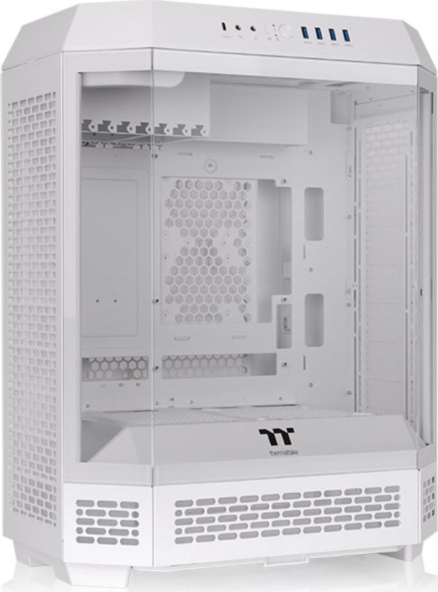THERMALTAKE Case The Tower 600, ATX, Průhledná bočnice, 2x 140mm Fan, bílá