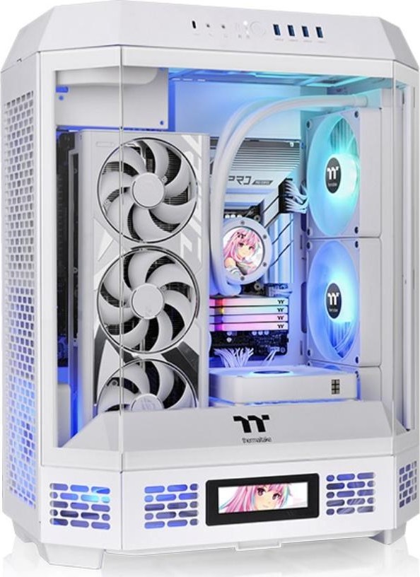 THERMALTAKE Case The Tower 600, ATX, Průhledná bočnice, 2x 140mm Fan, bílá