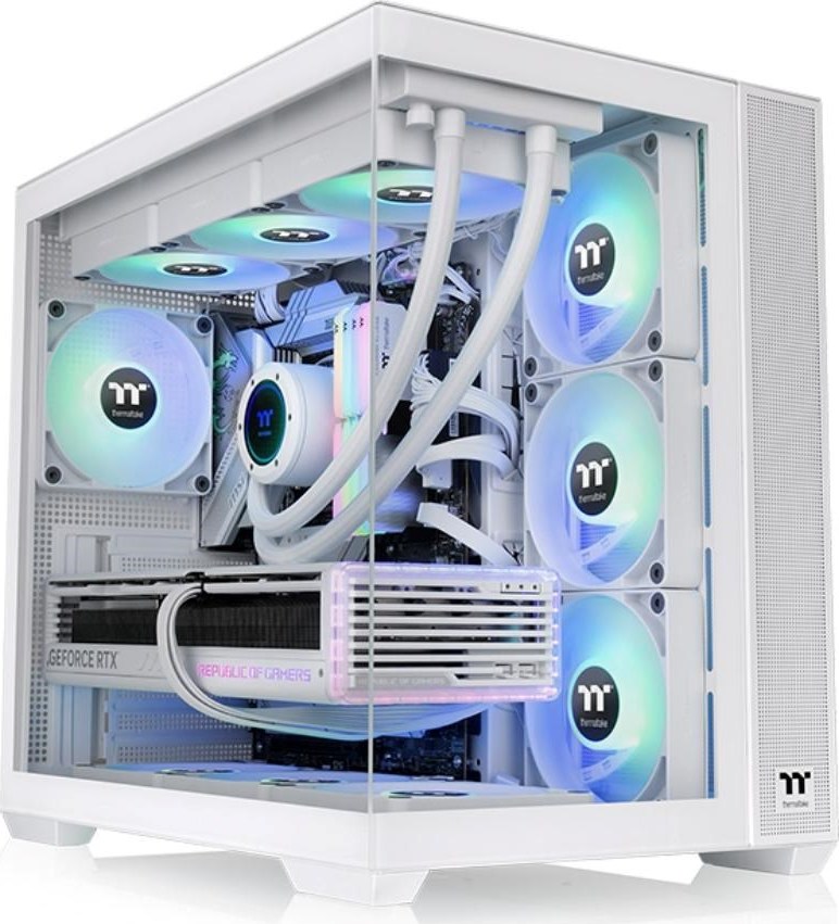 THERMALTAKE Case View 380 TG ARGB, ATX, Průhledná bočnice, 4x 120mm ARGB Fan, bílá