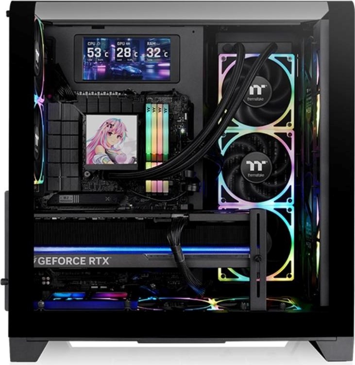 THERMALTAKE Case View 390 Air, ATX, Průhledná bočnice, 2x 120mm Fan, černá