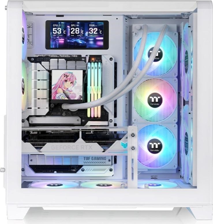 THERMALTAKE Case View 390 Air, ATX, Průhledná bočnice, 2x 120mm Fan, bílá