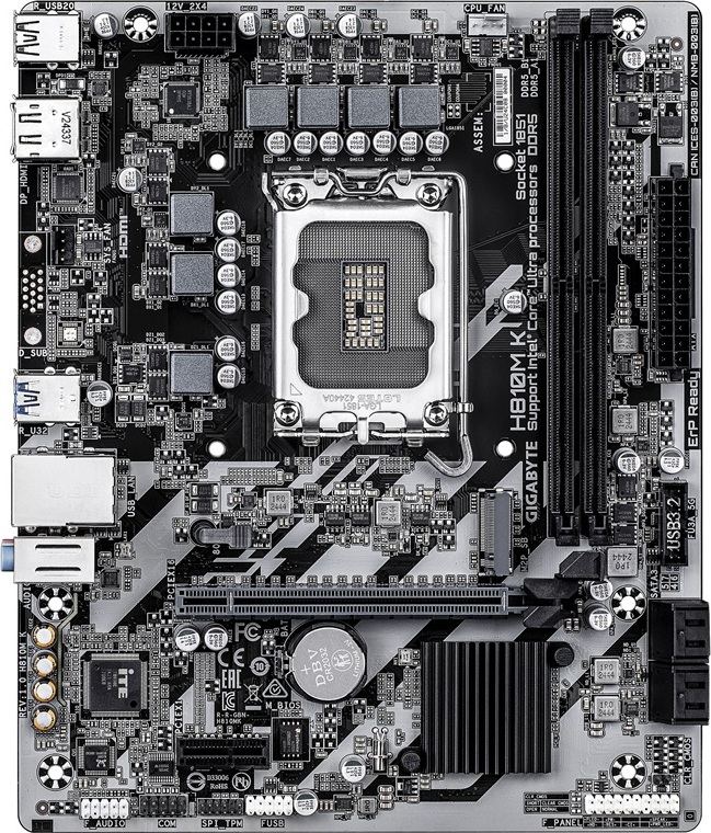 GIGABYTE MB Sc LGA1851 H810M K, Intel H810, 2xDDR5, 1xDP, 1xHDMI, mATX