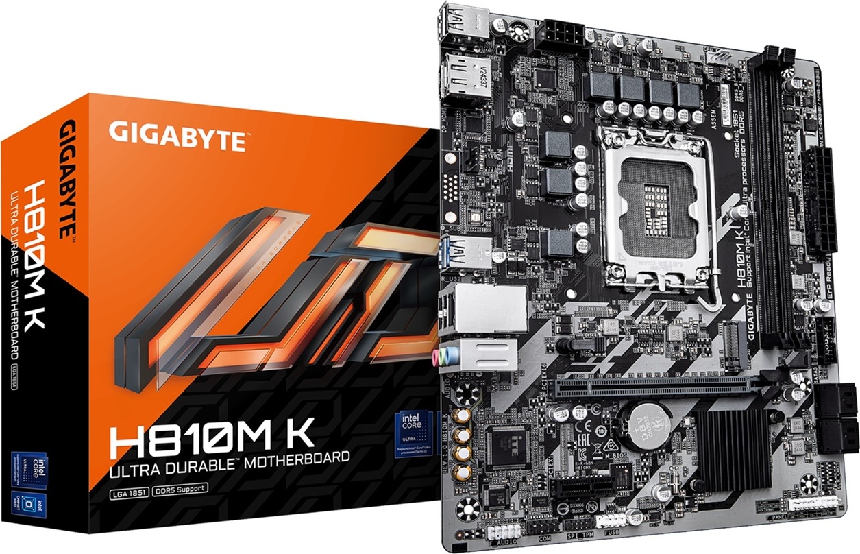 GIGABYTE MB Sc LGA1851 H810M K, Intel H810, 2xDDR5, 1xDP, 1xHDMI, mATX