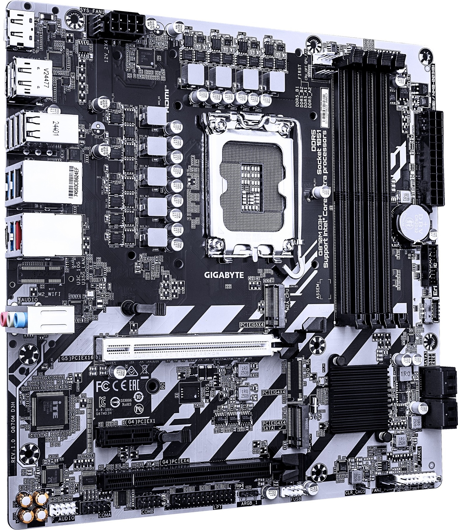 GIGABYTE MB Q870M D3H, Intel Q870, 4xDDR5, DP, HDMI, mATX