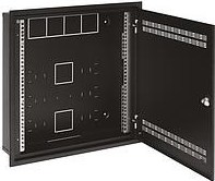 Solarix rozvaděč LC-18 do zdi s lištami 2U, 4U a 11U, 550x550 černá RAL9005 s rámečkem k zazdění LC-18-55-15-W-B