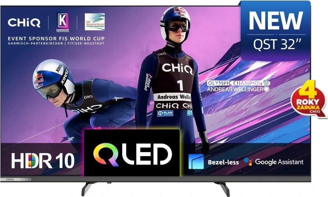CHiQ L32QST TV 32", QLED, Full HD, Google TV, Frameless, Dolby Audio, dbx-tv, HDR 10