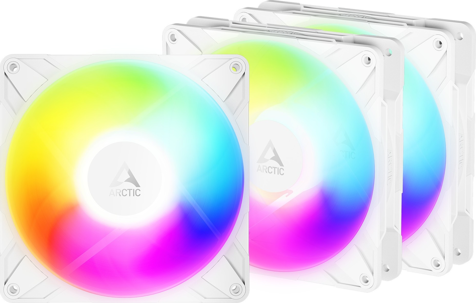 ARCTIC P14 Pro Reverse A-RGB (White) 3-pack - ventilátor do PC 140mm 4pin PWM PST reverzní design (b