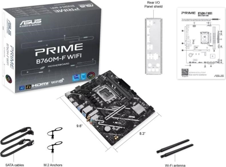 ASUS MB Sc LGA1700 PRIME B760M-F WIFI, Intel B760, 2xDDR5, WiFi, 1xDP, 1xHDMI, mATX