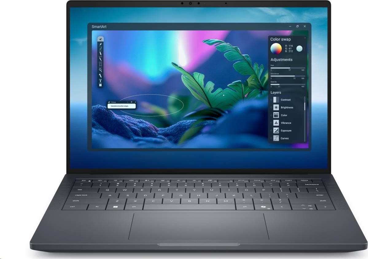 DELL NTB Pro Max Premium 14 MA14250/U7-265H/32GB/1TSSD/14" FHD+/IR Cam/RTX 2000/130W Type-C/WLAN/Bck. Kb/W11P/3Y PS NBD