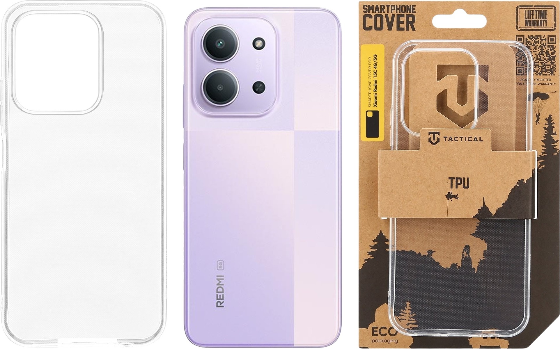 Tactical TPU Kryt pro Xiaomi Redmi 15C 4G/5G Transparent
