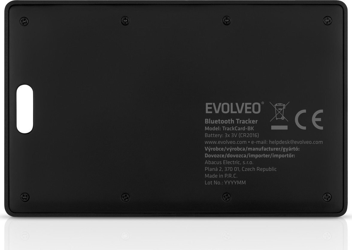 EVOLVEO TrackCard, Bluetooth lokátor s Apple Find My, černý