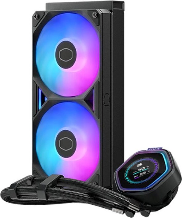 CoolerMaster Cooler Master vodní chladič MasterLiquid Atmos II LCD 240, 2x120mm, LGA1851, AM5, černá