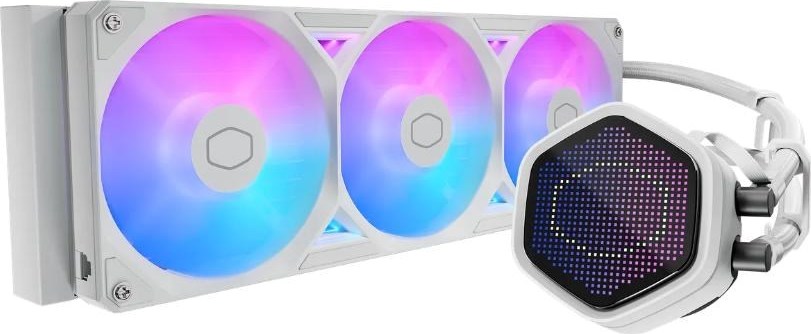 CoolerMaster Cooler Master vodní chladič MasterLiquid Atmos II Pixel LED, 3x120mm, LGA1851, AM5, bílá
