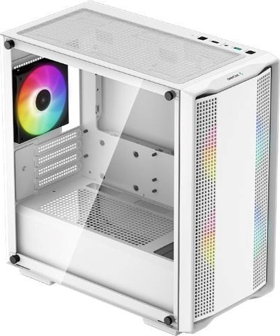 DEEPCOOL Case CC360 WH ARGB, mATX, Průhledná bočnice, 3x120mm Fan, bílá