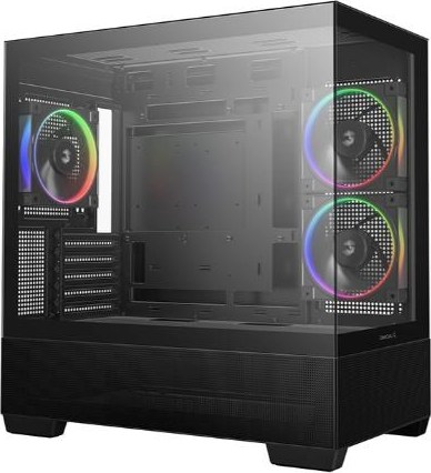 DEEPCOOL Case CG380 3F, mATX, ARGB, Průhledná bočnice, 3x120mm Fan, černá