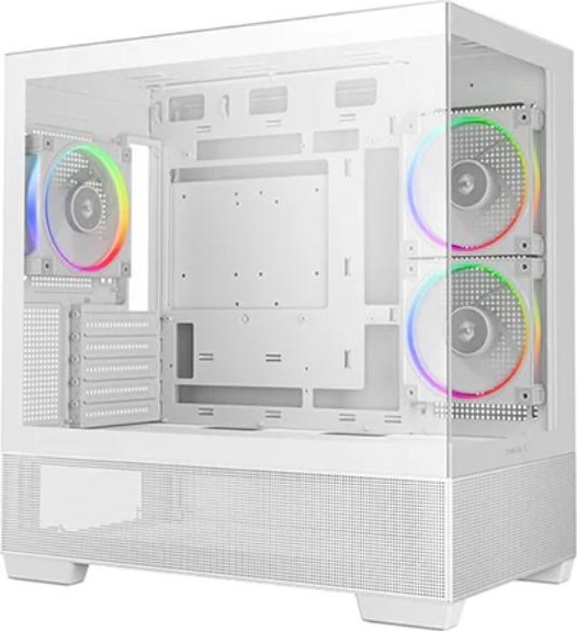 DEEPCOOL Case CG380 3F WH, mATX, ARGB, Průhledná bočnice, 3x120mm Fan, bílá