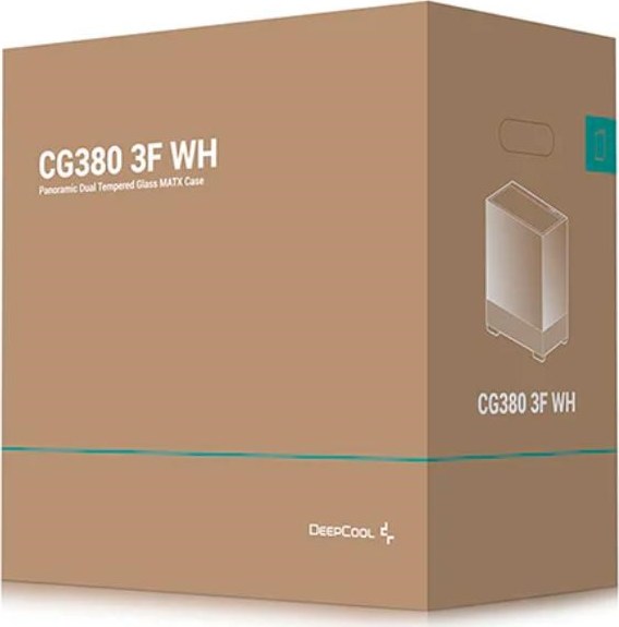 DEEPCOOL Case CG380 3F WH, mATX, ARGB, Průhledná bočnice, 3x120mm Fan, bílá
