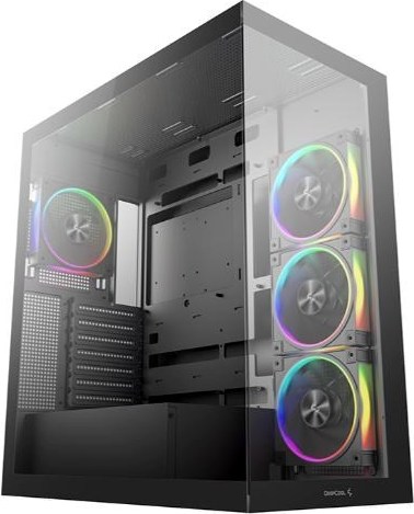 DEEPCOOL Case CG580 4F V2, ATX, Průhledná bočnice, 4x120mm ARGB, černá