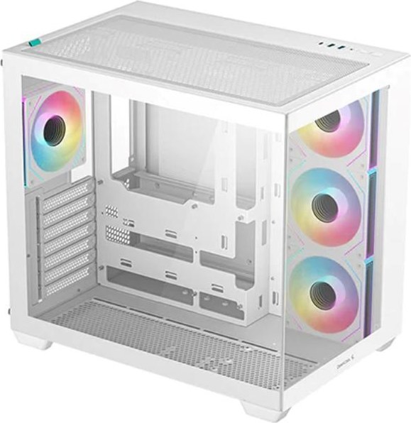 DEEPCOOL Case CG530 4F WH, ATX, Průhledná bočnice, 4x120mm ARGB, bílá