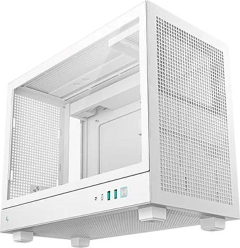 DEEPCOOL Case CH160 PLUS WH, mATX, Průhledná bočnice, bílá