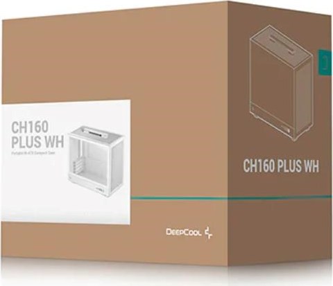 DEEPCOOL Case CH160 PLUS WH, mATX, Průhledná bočnice, bílá